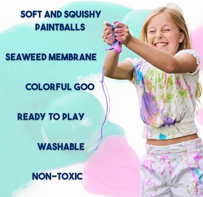 Goblies - Throwable Paintballs. Washable, Nontoxic, Plant-Based Toy for Outdoor Fun Games for Kids 6+. Pack of 3 (120 Count, Red/Orange/Yellow)