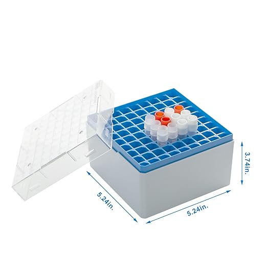 81-Well PC Cryoboxes 3.75in Laboratory Freezer Boxes Vial Storage Box, Assorted Colors, 5 Pcs/Pack