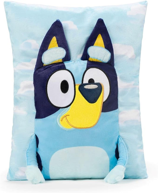 Bluey 3D Snuggle Pillow - Super Soft Blue Plush Pillow - Measures 15 Inches