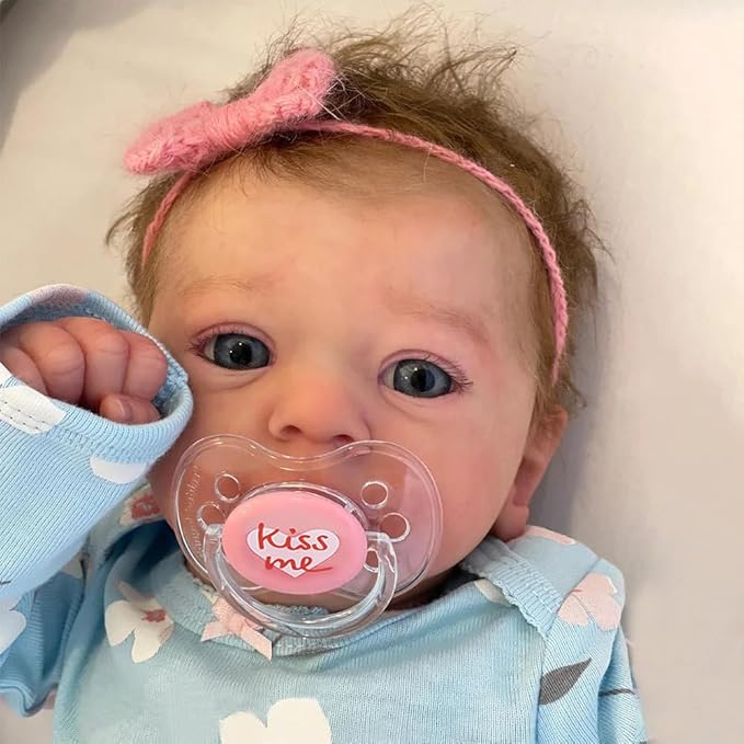 17" Realistic and Cute Eyes Opened Reborn Newborn Doll Girl Named Sum with Blue Eyes, Lifelike Baby Dolls That Look Real for 3+ Year Old（Get an Extra Set of Clothes）