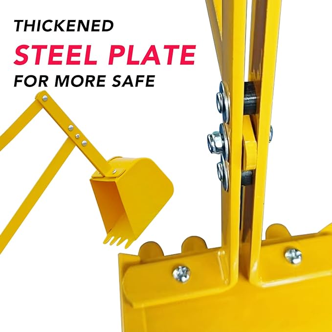 Sand Digger Sandbox Digger Toy, 360°Rotating Base, Sturdy Stable Steel Frame Structure-Metal Bucket, Kids Digger Excavator Digging Toys Excavator Ride on, Ideal for Sand Sandbox Beach Snow