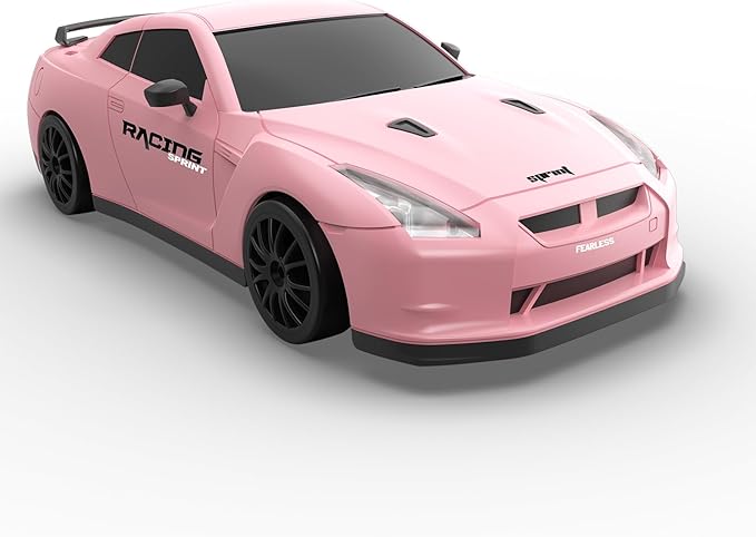 Remote Control Car RC Drift Car 2.4GHz 1:24 Scale 4WD 15KM/H High Speed Model Vehicle with LED Lights Drifting Tire Racing Sport Toy Car for Adults Boys Girls Kids Gift 2Pcs Rechargeable Batteries