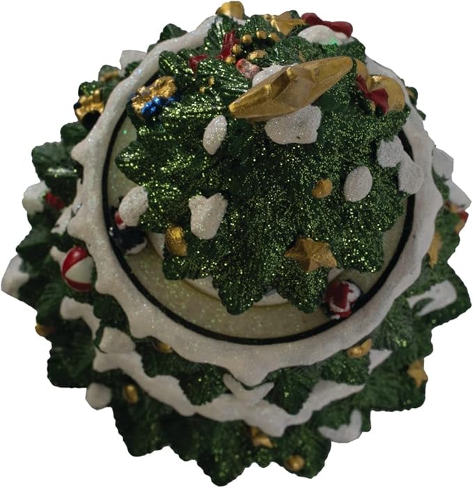 Animated Light Up Christmas Tree | Village House Collection Accessories Figurines for Decorations and Gift | Motion and Sound With Multicolor LED Lights