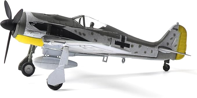 Focke-Wulf Fw 190A-8 1/72 Metal Fighter Model Classic German WWII Military Finshed Diecast Aircraft Model Prebuilt Kits with Display Stand for Collection or Gift