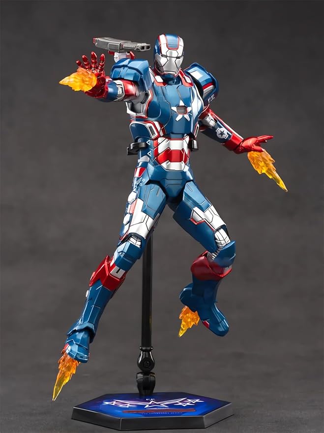 7 Inch Ironpatriot Action Figure (1/10 Scale) with Lots of Accessories,Exquisite Painting Collectible Toy