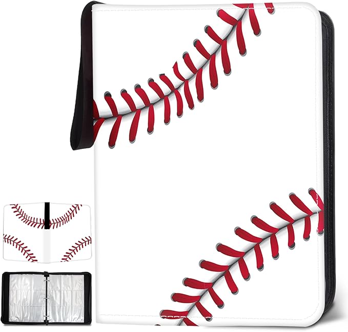 900 Pocket Baseball Trading Card Binder, Trading Card Storage Album with 50 Durable 9-Pocket Pages, Double Sided Pocket Zipper Binder for Christmas Thanksgiving Birthday