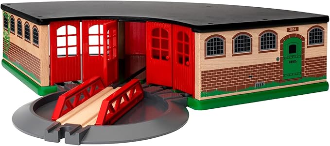 BRIO World - 33736 Grand Roundhouse - Ultimate Train Set Accessory | Accommodates 5 Trains | Rotating Switch Turntable | Compatible with All Railway Toys | Perfect for Kids Ages 3+