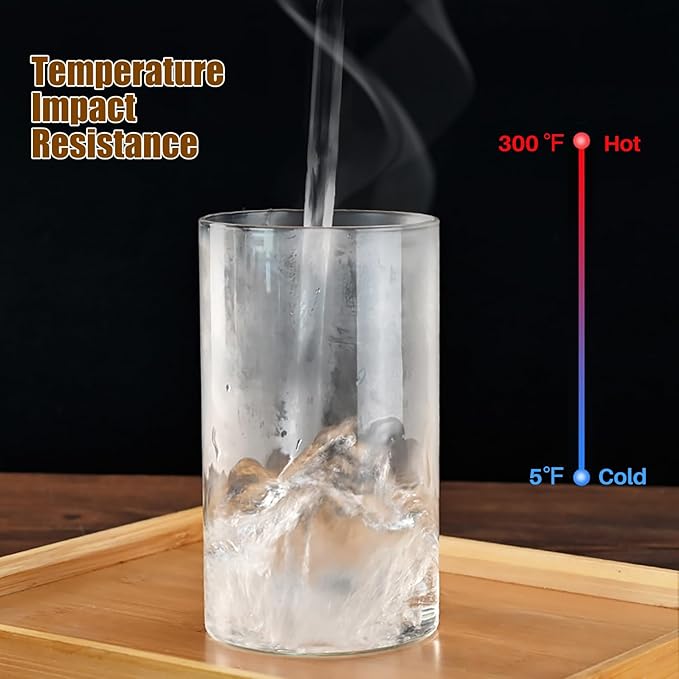 33 oz Glass Food Storage Jars with Airtight Lids, Clear Glass Jar with Bamboo Lid, Airtight Food Canister for Tea, Candy, Coffee, Sugar, Cookie, Snack. (Round | 5+6 Inch)