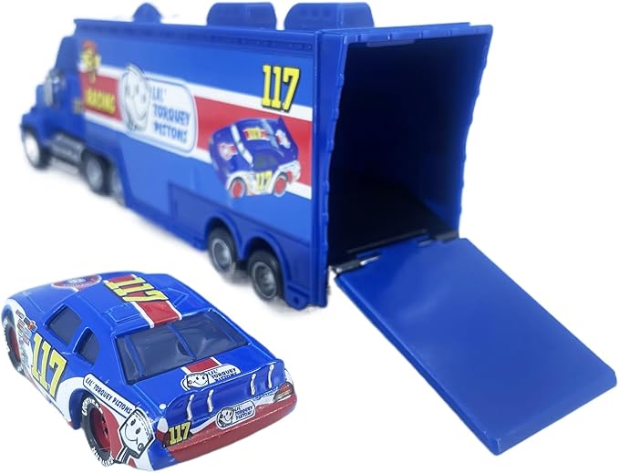 Portable Mini Toy Car and Truck Set 1:55 Diecast Model Metal Body Racers for Preschool Kids Ages 3+ Years (117)