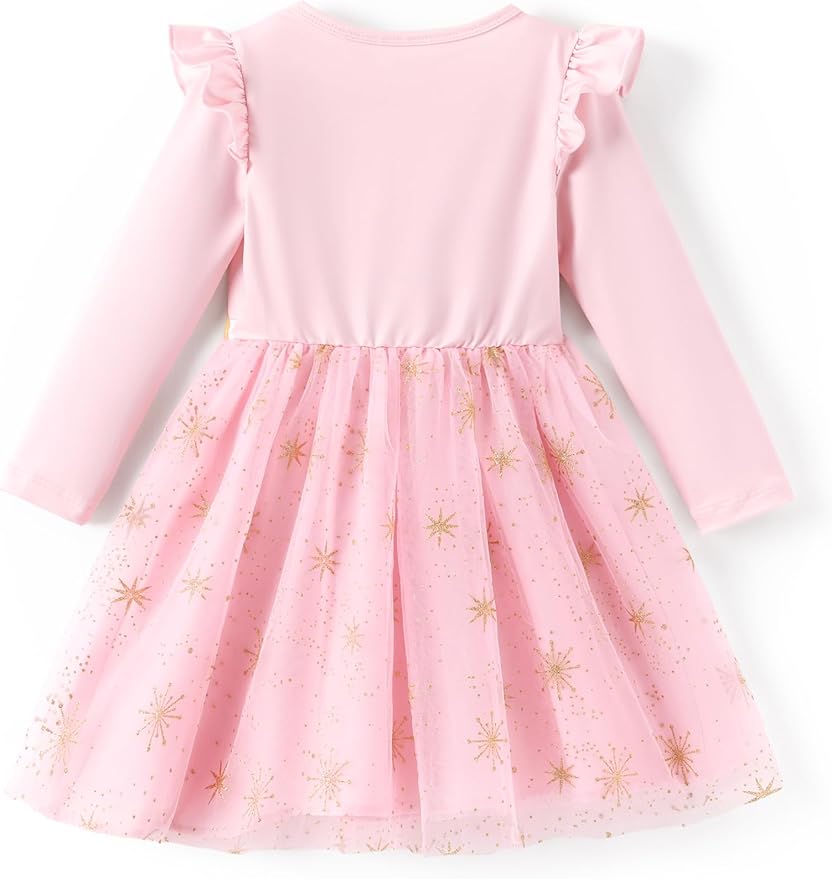 Disney Princess Frozen Minnie Mouse Dress Girls Sparkle Ruffle Tulle Tutu Birthday Party Fall Outfits Clothes Baby to Toddler