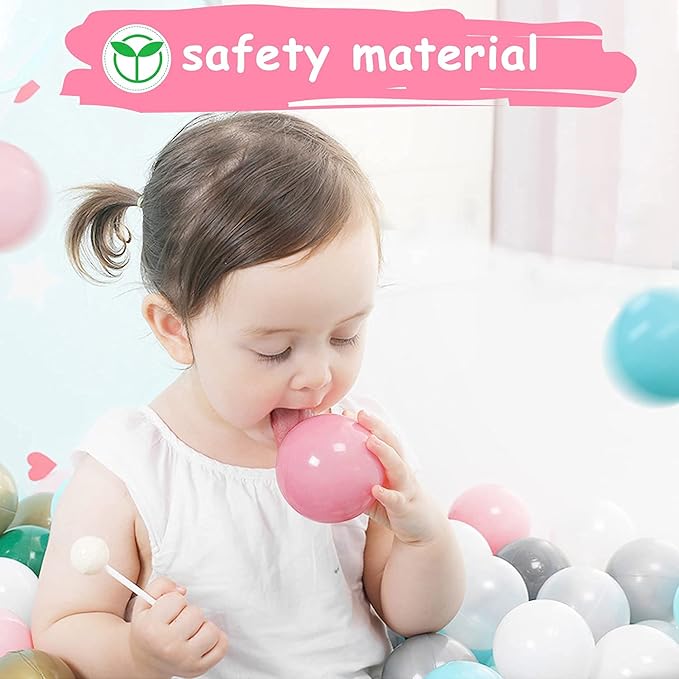 Vanland Ball Pit Balls for Baby and Toddler Phthalate Free BPA Free Crush Proof Plastic - Multicolored Pit Balls in Reusable Play Toys for Kids with Storage Bag