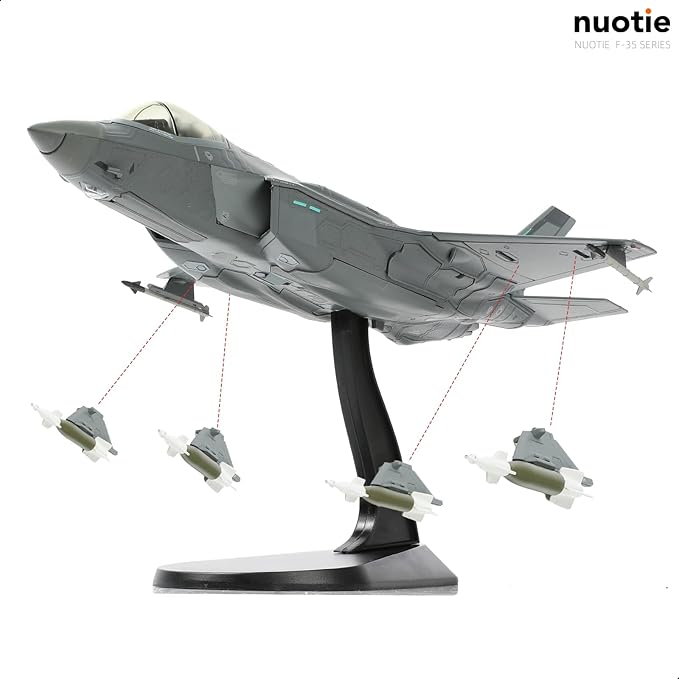 1/72 F-35A Stealth Fighter Aircraft Model Military Joint Attack Aircraft Diecast Metal Airplane Model Kit with Stand for Adult Military Enthusiast Collection Display or Gift