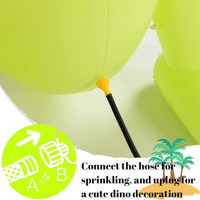 Float Joy Sprinkler for Kids Outdoor Play Water Sprinkler Inflatable 5.5ft Giant Dinosaur T-REX Great Gift for Kids and Adults Water Toy for Pool Party Decorations Summer Yard Party
