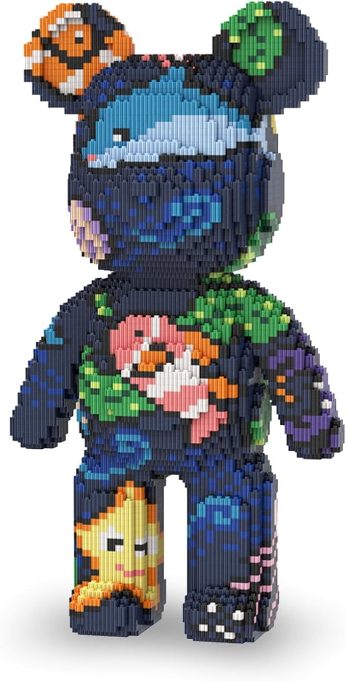 Bear Micro Mini Building Block Sets for Adults, No Compatible with Lego, Building Toys for Home & Office Decor, MOC 3D Creative Model Gifts for Christmas