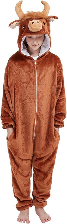 ABENCA Kids Onesie Animal Girls Costume One Piece Pajamas Sleepwear Cosplay Halloween Christmas