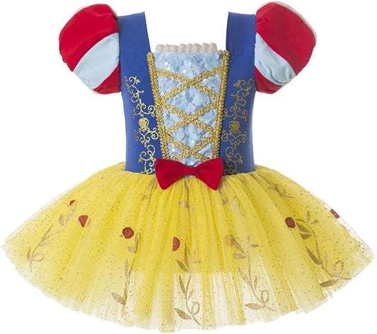 DYMCII Baby Girls Princess Ballet Dress Short Sleeve Leotards Skirted Tutu Dancewear Halloween Christmas Party Fancy Costume
