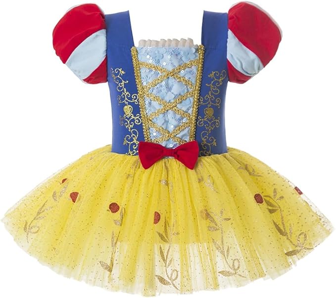 DYMCII Baby Girls Princess Ballet Dress Short Sleeve Leotards Skirted Tutu Dancewear Halloween Christmas Party Fancy Costume