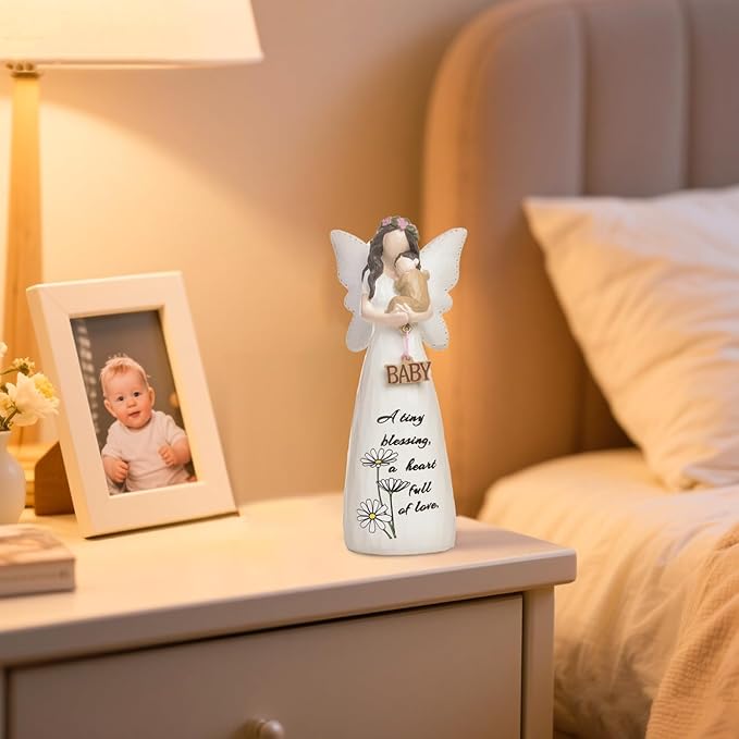 Mom Birthday Gifts,New Mom Gifts,Mother Baby Figures Statues,Angel Figurines Gifts,Meaningful Gift for Mama on Birthday and Mother's Day,Sculpted Hand-Painted Figurine