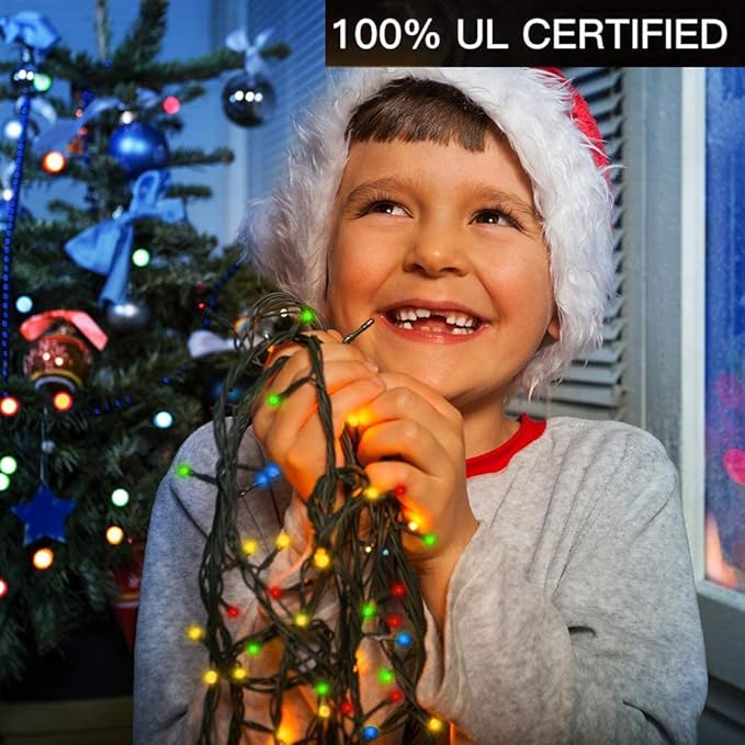 AmyHomie Halloween Lights Outdoor, 300LED Multicolor Christmas Lights with 8 Lighting Modes, End to End Connectable Fairy String Lights for Indoor Outdoor Christmas Decoration