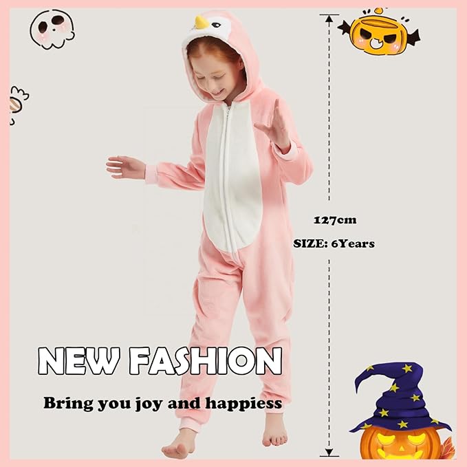 SWEETXIN Unise Kids Jumpsuit Cosplay Onesie One Piece Suit for Girls Boys Halloween Character Costume Dress Up Party