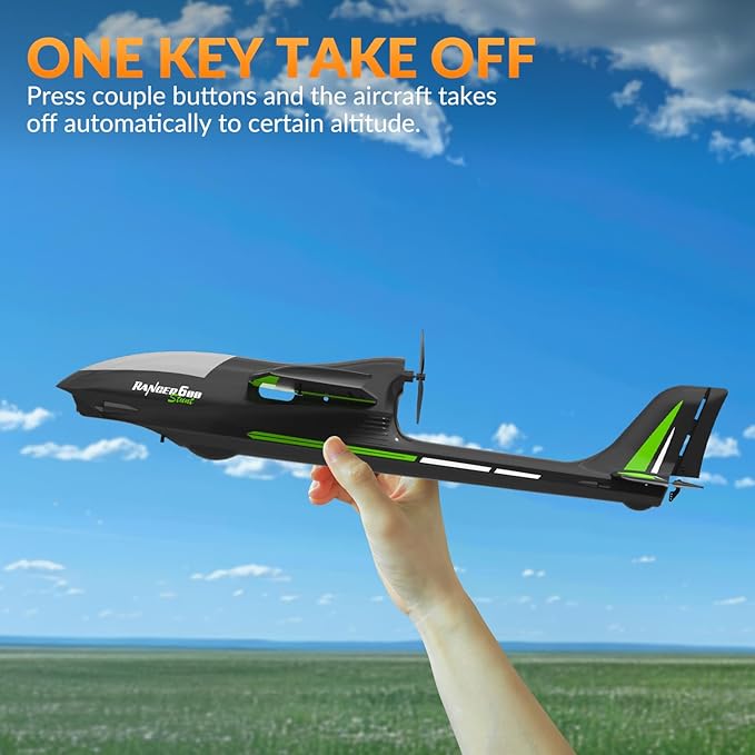 RC Plane 4 Channel Ranger 600 Remote Control Airplane Toys, 2.4GHz Easy to Fly RTF RC Glider Aeroplane with 6 Axis Gyro 2 Batteries for Adults Kids Beginners Boys
