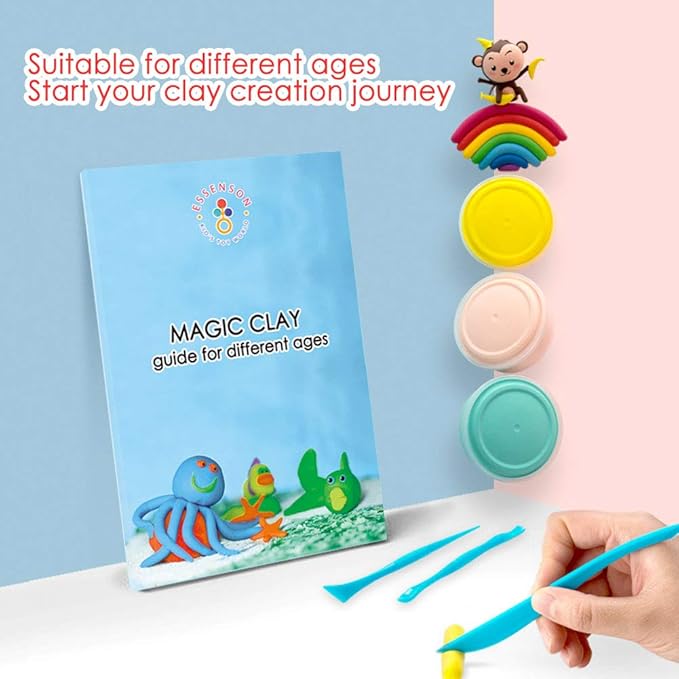 Modeling Clay Kit - 24 Colors Air Dry Clay DIY Molding Clay with Tools, Kids Art Crafts Gift for Boys & Girls Age 3-12 Year Olds