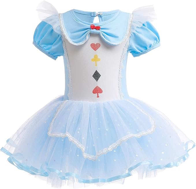 DYMCII Baby Girls Princess Ballet Dress Short Sleeve Leotards Skirted Tutu Dancewear Halloween Christmas Party Fancy Costume