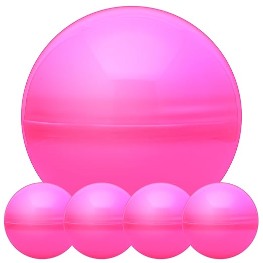 Big Claw Machine Capsules Pink Plastic Sphere Party Favor Containers Round 5 pcs 6.3 inch Jumbo Plastic Christmas Ornaments Extra Large Candy Gift Box Empty Craft Party Supplies Vending Capsules