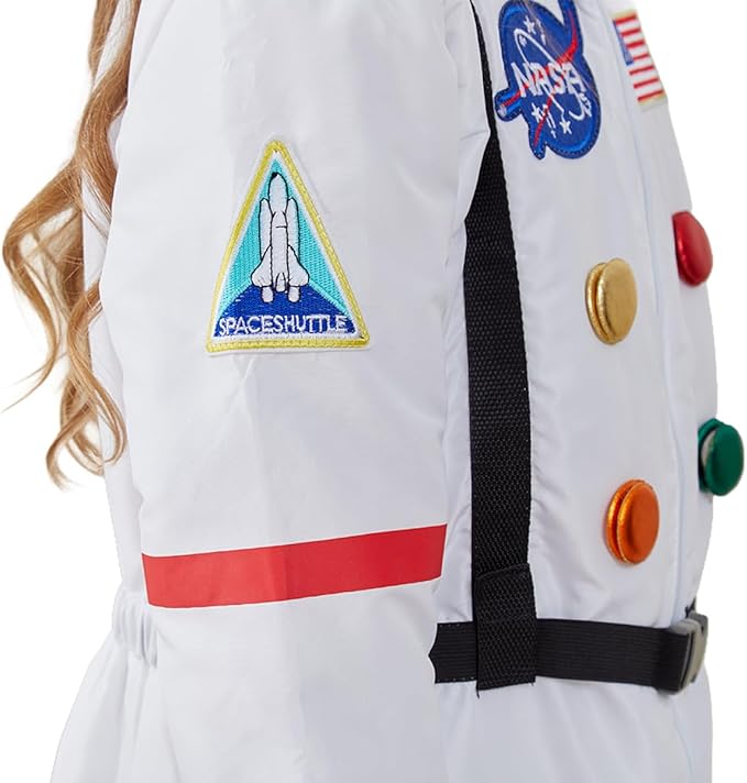 LANGXUN Kids Astronaut Halloween Costume Set, Boys Girls Space Suit Dress Up, Toddler Pilot Jumpsuit for Themed Party