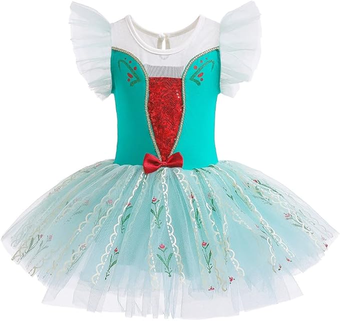 DYMCII Baby Girls Princess Ballet Dress Short Sleeve Leotards Skirted Tutu Dancewear Halloween Christmas Party Fancy Costume