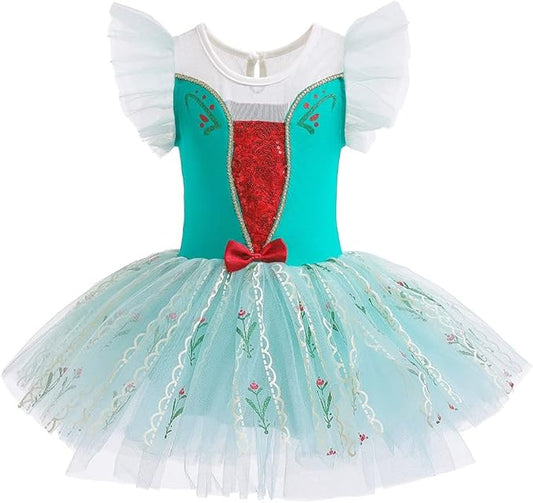 DYMCII Baby Girls Princess Ballet Dress Short Sleeve Leotards Skirted Tutu Dancewear Halloween Christmas Party Fancy Costume