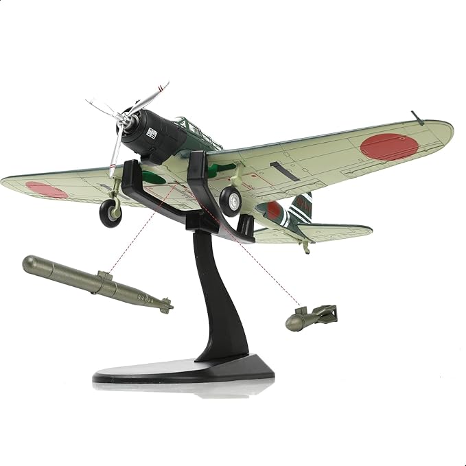 1/72 Japan Type 97 Naval Attack Aircraft Model World War II Retro Warplane Metal Diecast Aircraft Model for Adults Military Enthusiasts Collections or Gift