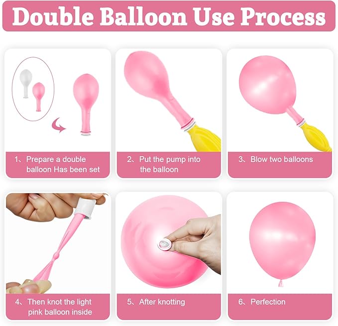 Pearl Pink Double-Stuffed Balloons Arch Garland Kit, 60 Pack 18/12/10/5 Inch Different Size Pearl Light Macarons Pink Balloons for Wedding Bridal Shower Anniversary Birthday Engagement Decor