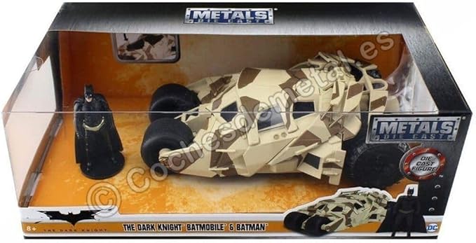 Jada Toys 1:24 2008 Dark Knight Camouflage Batmobile Die-cast Car with 2.75" Batman Figure, Toys for Kids and Adults