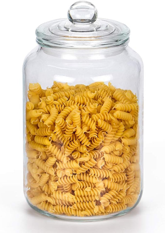 MDLUU Glass Jar with Airtight Lid, 3L/101oz Glass Canister, Pantry Storage Container, Large Apothecary Jar for Candy, Cookie, Flour, Brown Sugar