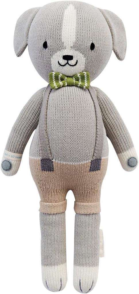 cuddle + kind Noah The Dog Little 13" Hand-Knit Doll – 1 Doll = 10 Meals, Fair Trade, Heirloom Quality, Handcrafted in Peru, 100% Cotton Yarn