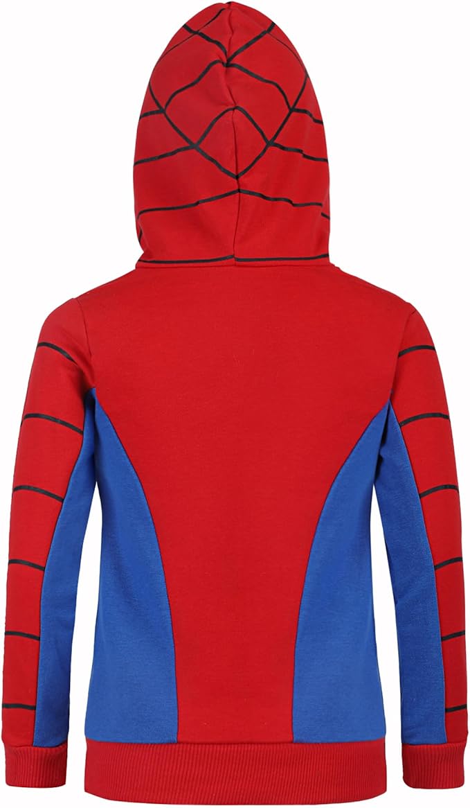 Marvel Spider-Man, Miles Morales, & Venom Boys Zip Up Hooded Sweatshirt and Pants Set for Toddlers and Big Kids – Black/Red