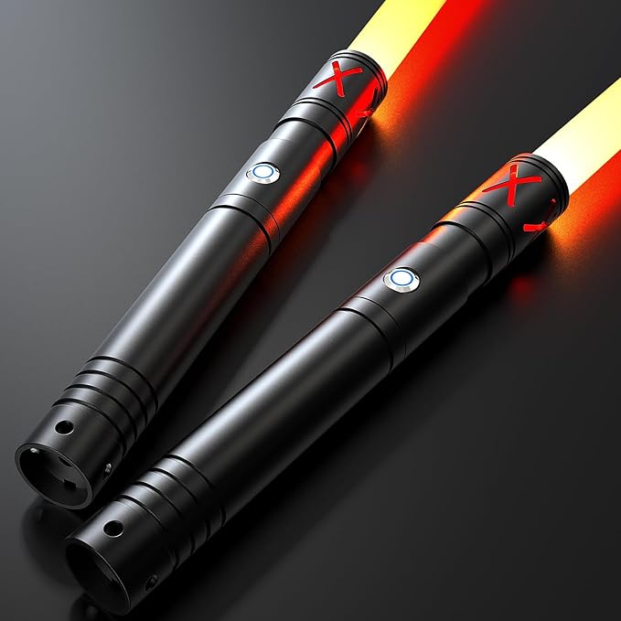 Lightsaber for Dueling 2 Packs Light Sabers with 4 Character Sound Font 12 RGB Colors 2 in 1 Real Lightsabers Toys for Kids/Adult Birthday Gift T029