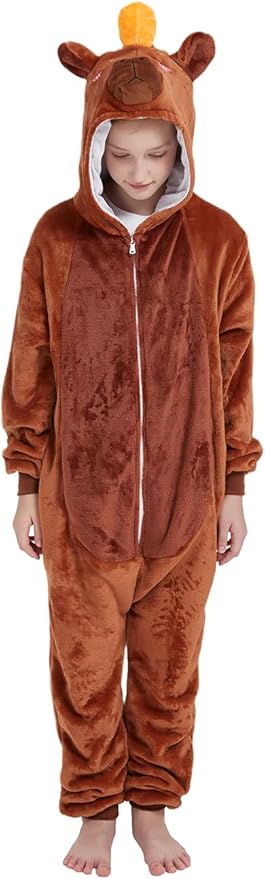 ABENCA Kids Onesie Animal Girls Costume One Piece Pajamas Sleepwear Cosplay Halloween Christmas