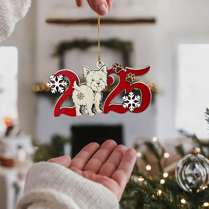 2025 Yorkshire Terrier Christmas Ornament – Wooden Yorkie Dog Ornament for Tree, Cute Puppy Holiday Decoration, Personalized Pet Keepsake Gift for Women, Men, Kids, Dog Mom & Dad
