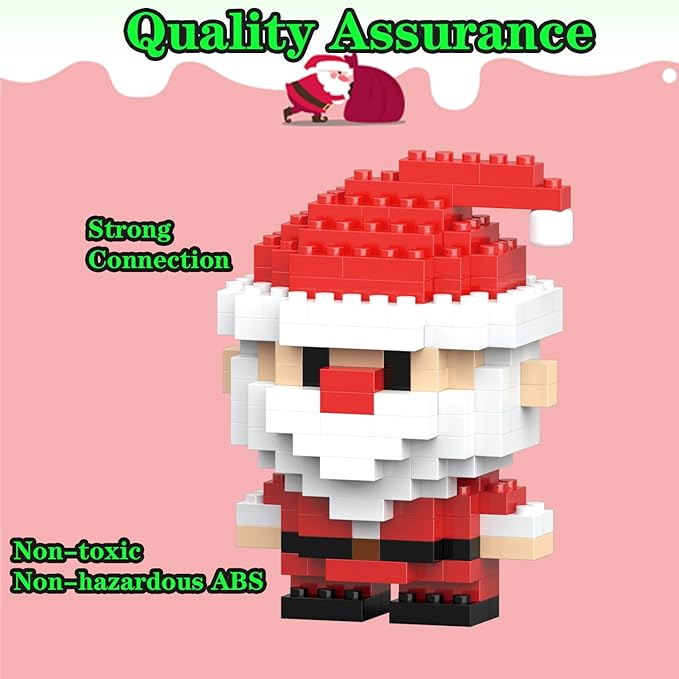 Christmas Santa Building Blocks Set Compatible with Lego Advent Calendar 2025 Stacking New Toys Holiday Present Box New Year Xmas Gifts for Kids for Boys & Girls and Adults