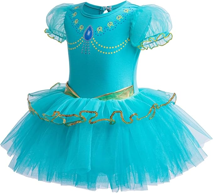 DYMCII Baby Girls Princess Ballet Dress Short Sleeve Leotards Skirted Tutu Dancewear Halloween Christmas Party Fancy Costume