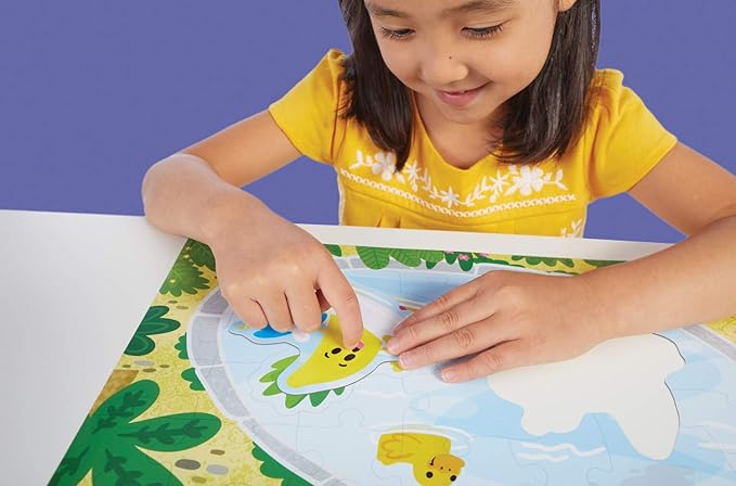 Peaceable Kingdom Scratch & Sniff Puzzles – Fruity Pool Party - 77pc Sensory Puzzle for Kids Ages 5 & up - Banana, Strawberry & Pineapple scents - Great for classrooms