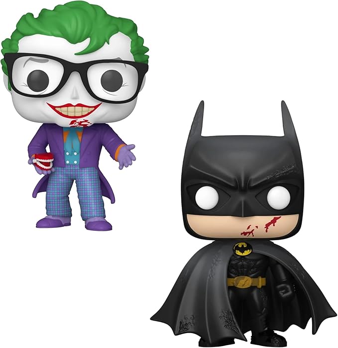 Blue Salamander Emporium Plastic Protector Cases Bundled with Batman 85th Anniversary The Joker with Teeth #517 and Batman Bloody #518 Vinyl Figures