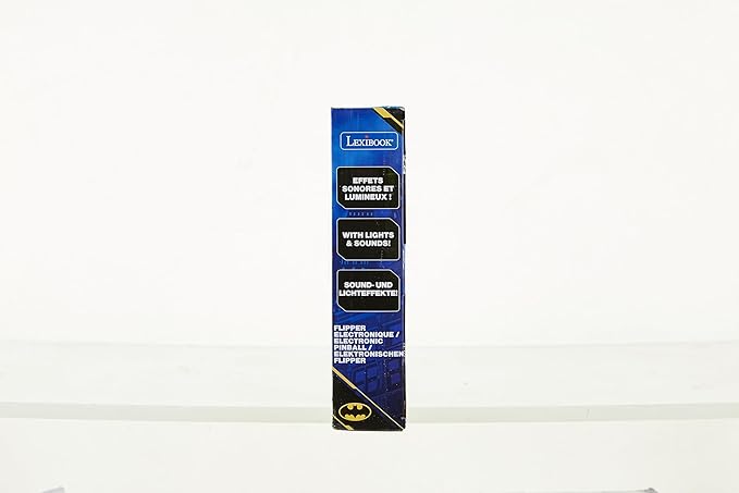 LEXiBOOK Batman Electronic Pinball Machine, Fun Sounds and Light Effects, 5 Obstacles, Works with 3 LR14 Batteries, Black/Yellow, JG610BAT