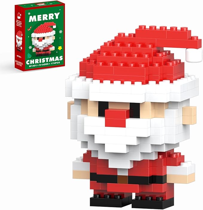 Christmas Santa Building Blocks Set Compatible with Lego Advent Calendar 2025 Stacking New Toys Holiday Present Box New Year Xmas Gifts for Kids for Boys & Girls and Adults