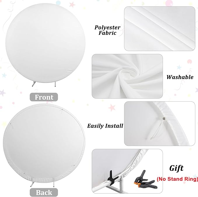 Renaiss 3x3ft Pink Sky White Cloud Round Backdrop Cover Girl Story Cartoon Toy Theme Circle Photography Background Kids Hero Newborn Welcome Baby Shower Birthday Party Decor Arch Photo Booth Props