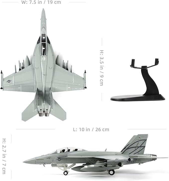 1/72 F/A-18F Ultimate Hornet Diecast Alloy Aircraft Model F18F Fighter Jet Simulation Model Kit Military Aircraft Model with Bracket for Collection and Gift