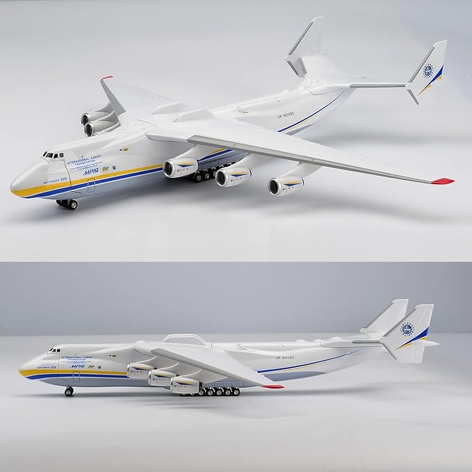 Model Plane Antonov an225 1/200 Scale Resin Airplane Model 17 inch Ukraine Painted Mriya Transporter Display Aircraft Model for Collection