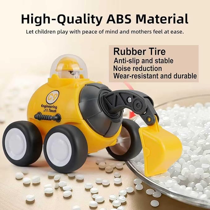 Construction Toys for 2 3 4 5 Years Old Boys Girls Kid Toddlers, Press to Go Engineering Friction Inertia Car Toys for 18 Month, Sandbox Excavator Truck Toys Vehicles, Christmas Birthday Gifts